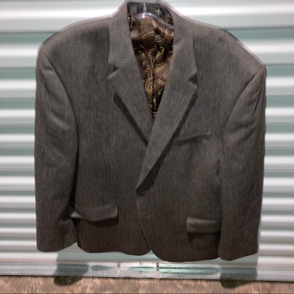Lauren Ralph Lauren Jacket Mens Size 46R Brown Cashmere Wool Button Up Blazer